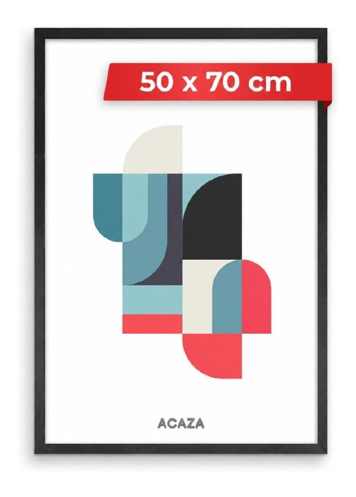 Cadre ACAZA 50x70 cm Pour Puzzle 1000 pieces Poster ainsi que Photo En Bois et Verre Acrylic Decoration Murale Portrait et Paysage Noir