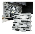 Adhesif Carrelage Vieshful Cuisine 30x30 cm Lot du 10 Carreaux Muraux PVC Effet Marbre Credence destine a Cuisine et Salle de Bain Marbre Noir Gris
