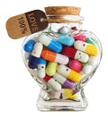 Lettres Prounion Capsule Message dans une Bouteille en Verre Mignon Bouteille Capsule Letters Message Happy Love Pills pour Ami/Petite Amie Anniversaire Anniversaire Saint Valentin 100PCS