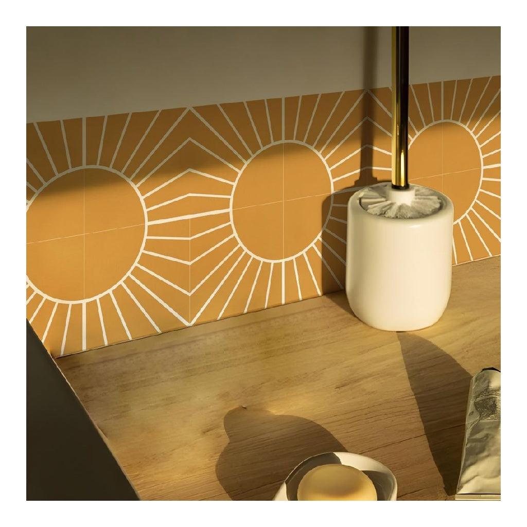 de Lot Alwayspon 25 autocollants de transfert dans vinyle pour carrelage de salle du bain cuisine credence carrelage mural et sol Orange 15 cm