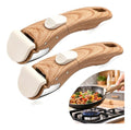 CasseroleAmovible Resistant Poignee a La Chaleur Et Antiderapant Universel Couleur BoisDeverrouillage Par Glissementpour CampingCaravanesla Plupart de Ustensiles du Cuisine 2 Pieces