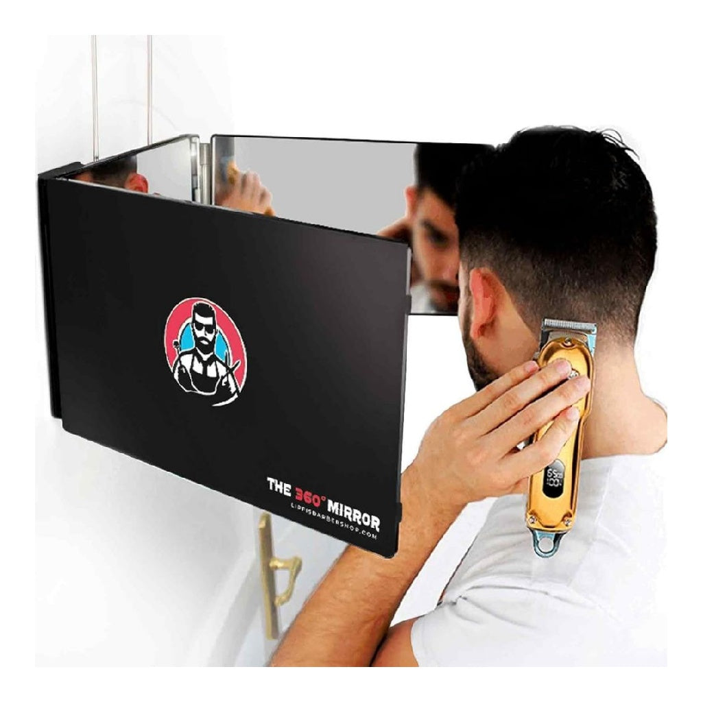 Coiffure 360 Miroir Homme pour se couper les cheveux seul Miroir 3 faces Hauteur reglable Miroir 3 voies pouvant etre plie Adaptable sur toute porte meuble Miroir barbier Tutoriels offert Garantie 1 an