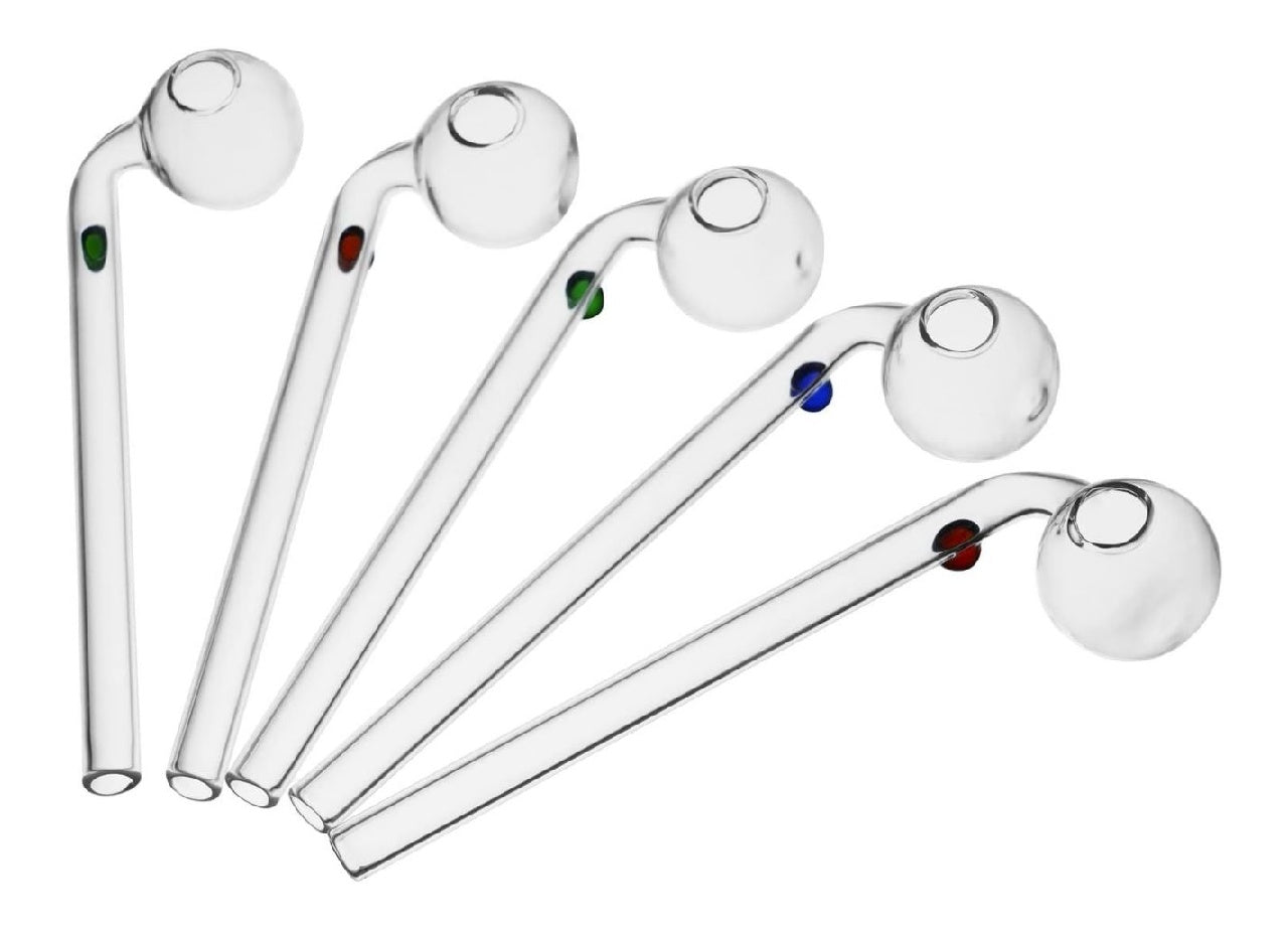 10pcs commerce de gros du verre incurve fumer dogo americain du bruleurs a mazout tuyaux avec differents tuyaux dans verre de couleur hasard couleur